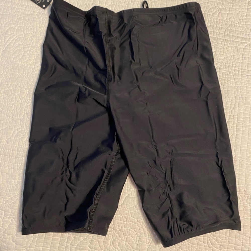 NWT Men’s black Long Speedo Swim Trunks. Size 36 waist.